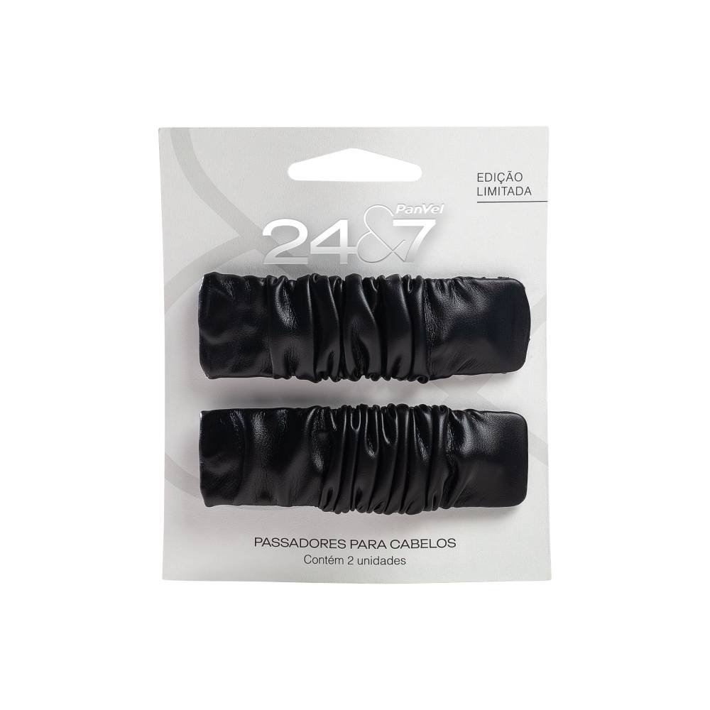 Kit 2 Passadores/presilhas Tictac Para Cabelo Panvel 24&7 Preto Pu