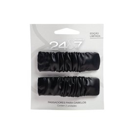 KIT 2 PASSADORES/PRESILHAS TICTAC PARA CABELO PANVEL 24&7 PRETO PU