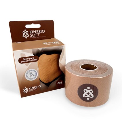 BANDAGEM ELÁSTICA ADESIVA KINESIOCLINICAL SOFT 5CM X 6M, BEGE
