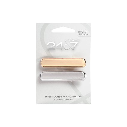 KIT 2 PASSADORES/PRESILHAS DE METAL BOLD PANVEL 24&7 PRATA E DOURADO