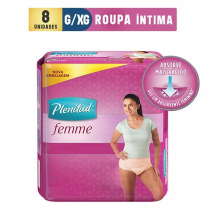 ROUPA INTIMA PLENITUD ACTIVE MULHER G/XG C/8 NV