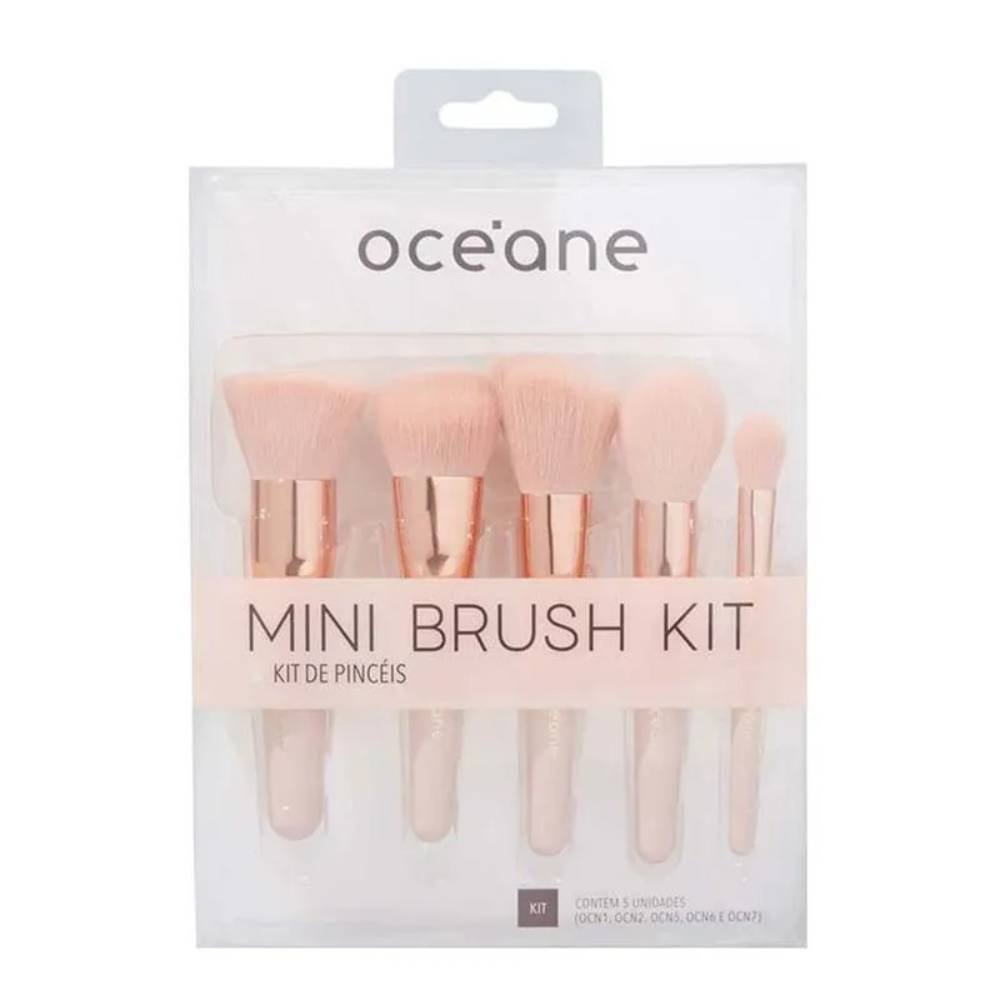 Kit Pincéis De Maquiagem Océane Mini Brush 5 Unidades