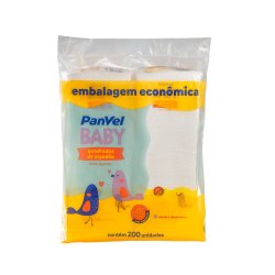 Algodão Quadrado Panvel Baby Com 200 Unidades