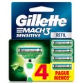 CARGA PARA APARELHO DE BARBEAR GILLETTE MACH3 SENSITIVE COM ALOE 4 UNIDADES