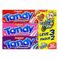 Kit Creme Dental Tandy Uva/morango/tutti-frutti 50g Leve 3 Pague 2