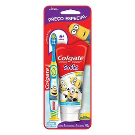 KIT SMILES ESCOVA DENTAL E CREME DENTAL INFANTIL COLGATE SMILES 100G