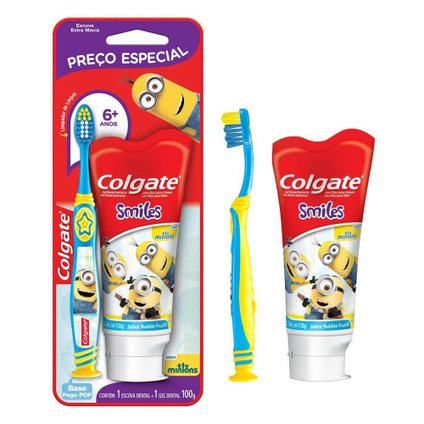 KIT SMILES ESCOVA DENTAL E CREME DENTAL INFANTIL COLGATE SMILES 100G
