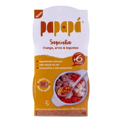 SOPA INFANTIL PAPAPÁ FRANGO, ARROZ E LEGUMES 240G