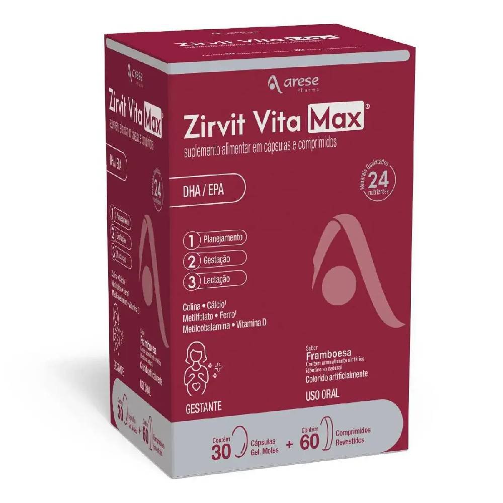 Suplemento Alimentar Zirvit Vita Max 60 Comprimidos + 30 Cápsulas