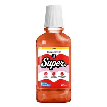 ENXAGUANTE BUCAL SUPER 12H FRUTAS VERMELHAS E MENTA 500ML