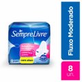 ABSORVENTE EXTERNO SEMPRE LIVRE ADAPT PLUS ULTRAFLEXÍVEL SUAVE COM ABAS 8 UNIDADES