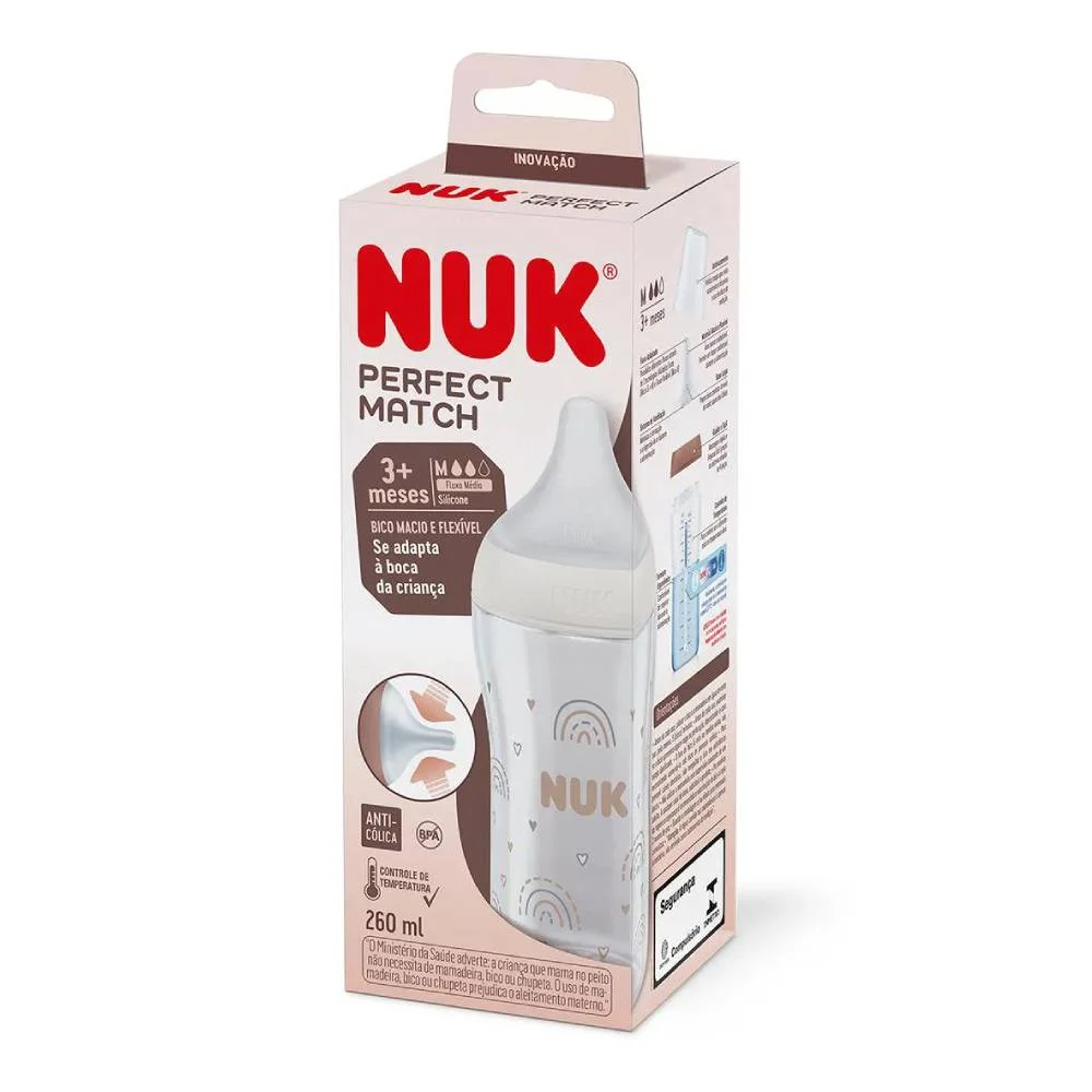 Mamadeira Nuk Perfect Match Fluxo Médio 260ml