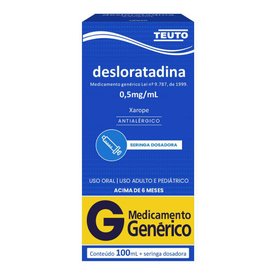 DESLORATADINA 0,5MG/ML XAROPE 100ML TEUTO GENÉRICO