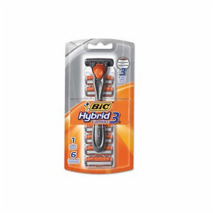 PACK APARELHO DE BARBEAR BIC COMFORT 3 HYBRID + 6 LAMINAS