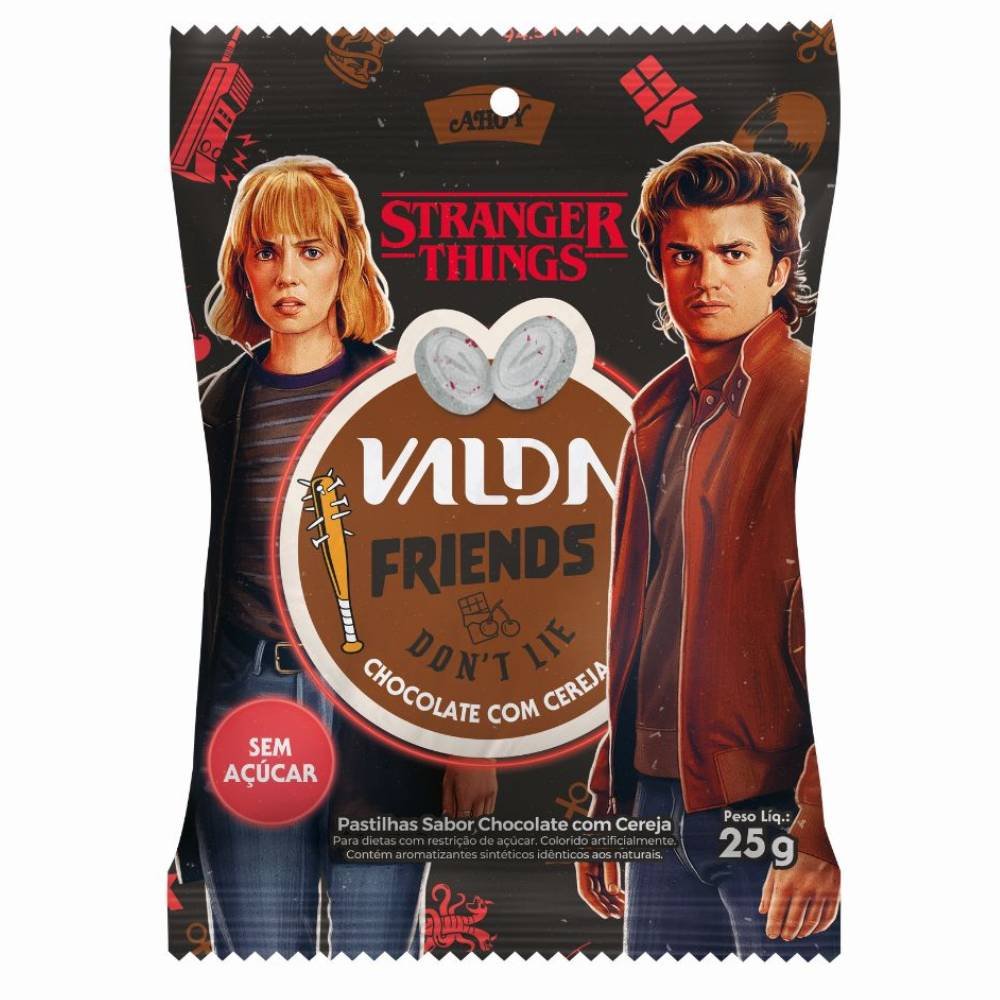 Pastilhas Valda Stranger Things Chocolate Com Cereja 25g