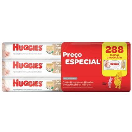 KIT LENCO UMEDECIDO HUGGIES PRIMEIROS 100 DIAS C/48 UNIDADES LEVE 6 PAGUE 5
