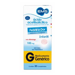 Ácido Acetilsalicílico 100mg 30 Comprimidos Ems Genérico