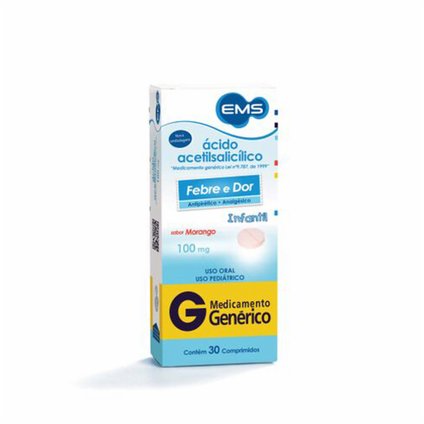 ÁCIDO ACETILSALICÍLICO 100MG 30 COMPRIMIDOS EMS GENÉRICO