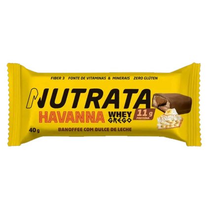 BARRA DE PROTEÍNA NUTRATA WHEY GREGO HAVANNA BANOFFE 40G