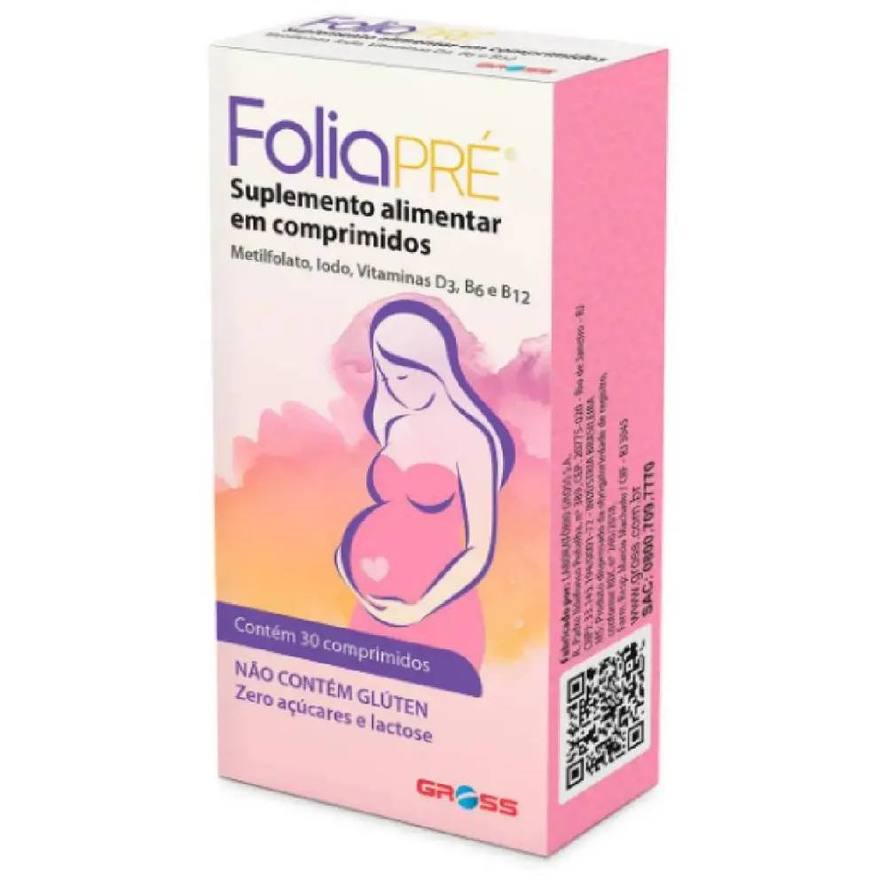 Suplemento Alimentar Foliapré 30 Comprimidos