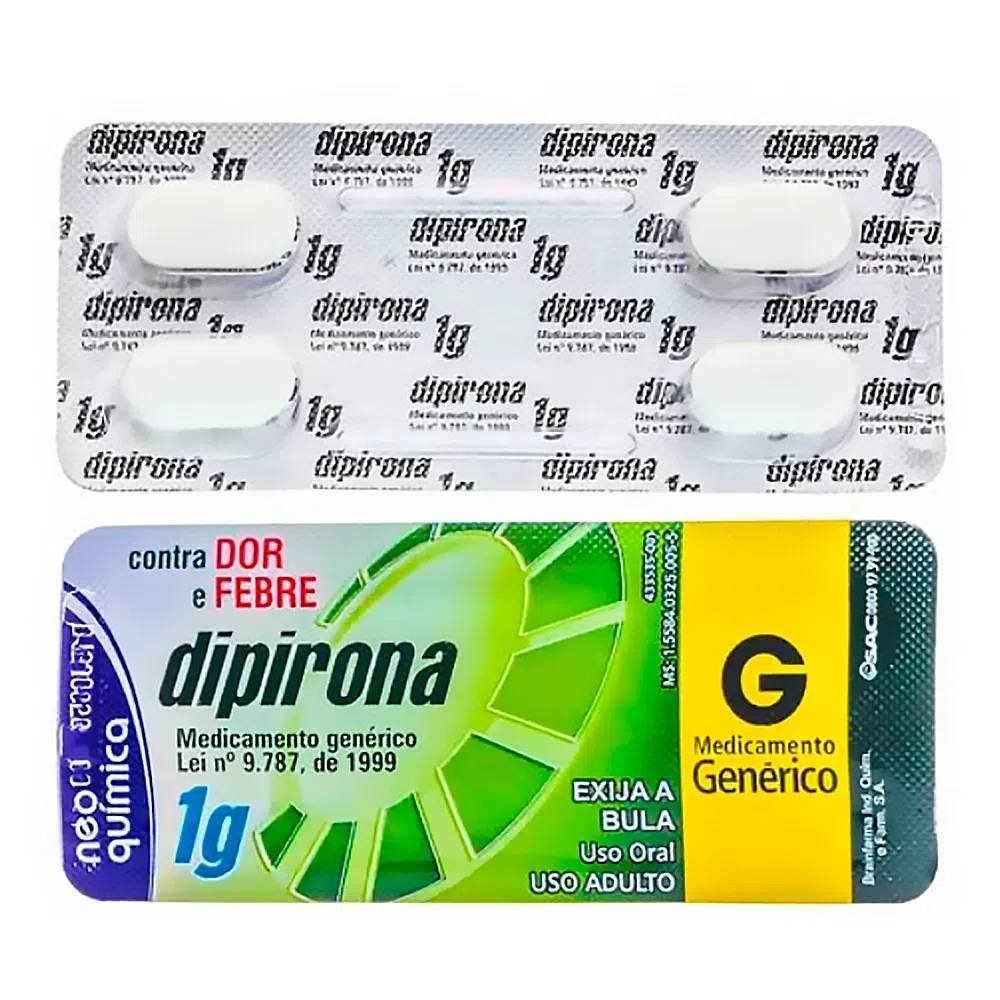 Dipirona Monoidratada 1g - 4 Comprimidos Neo Química Genérico - PanVel ...