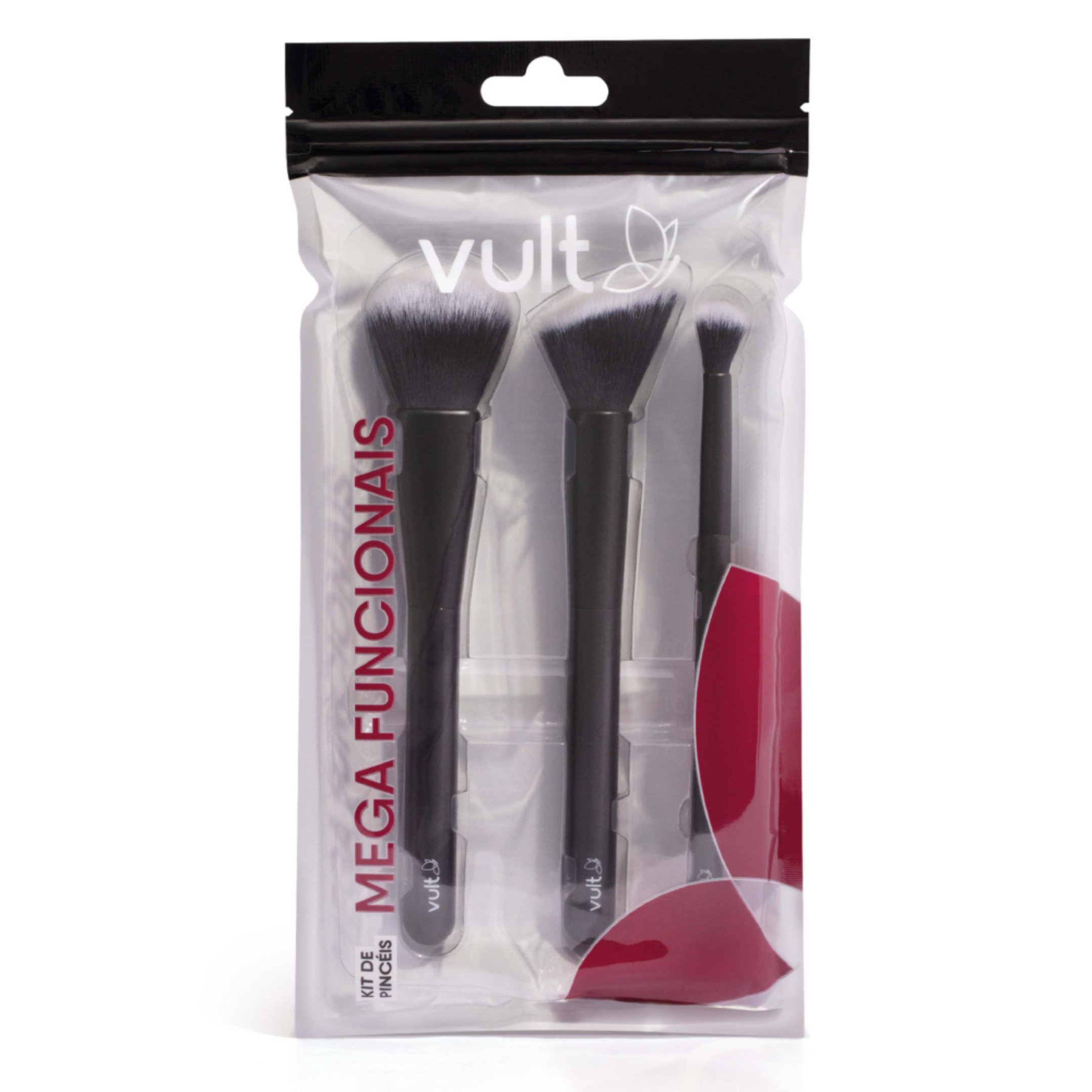 Kit Pincéis Vult Mega Funcionais 3 Unidades
