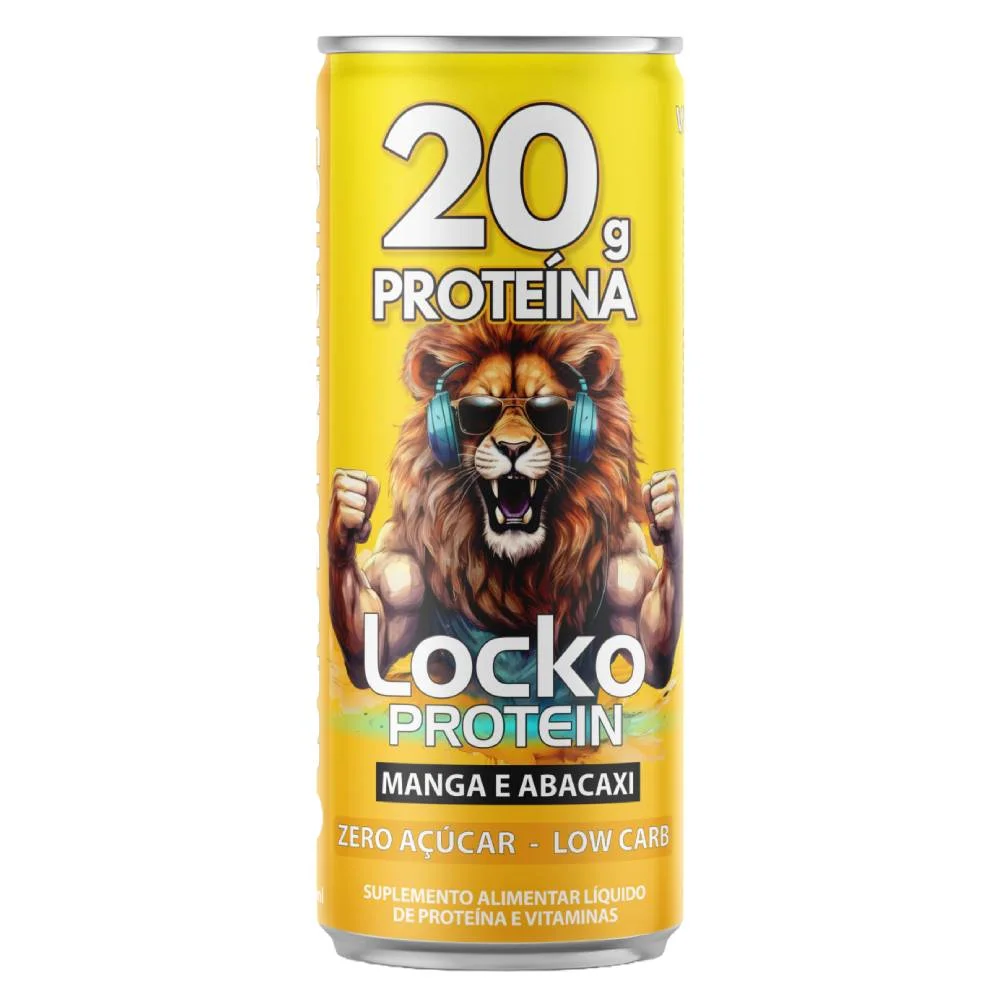 Energético Locko Protein Manga E Abacaxi Lata 350ml