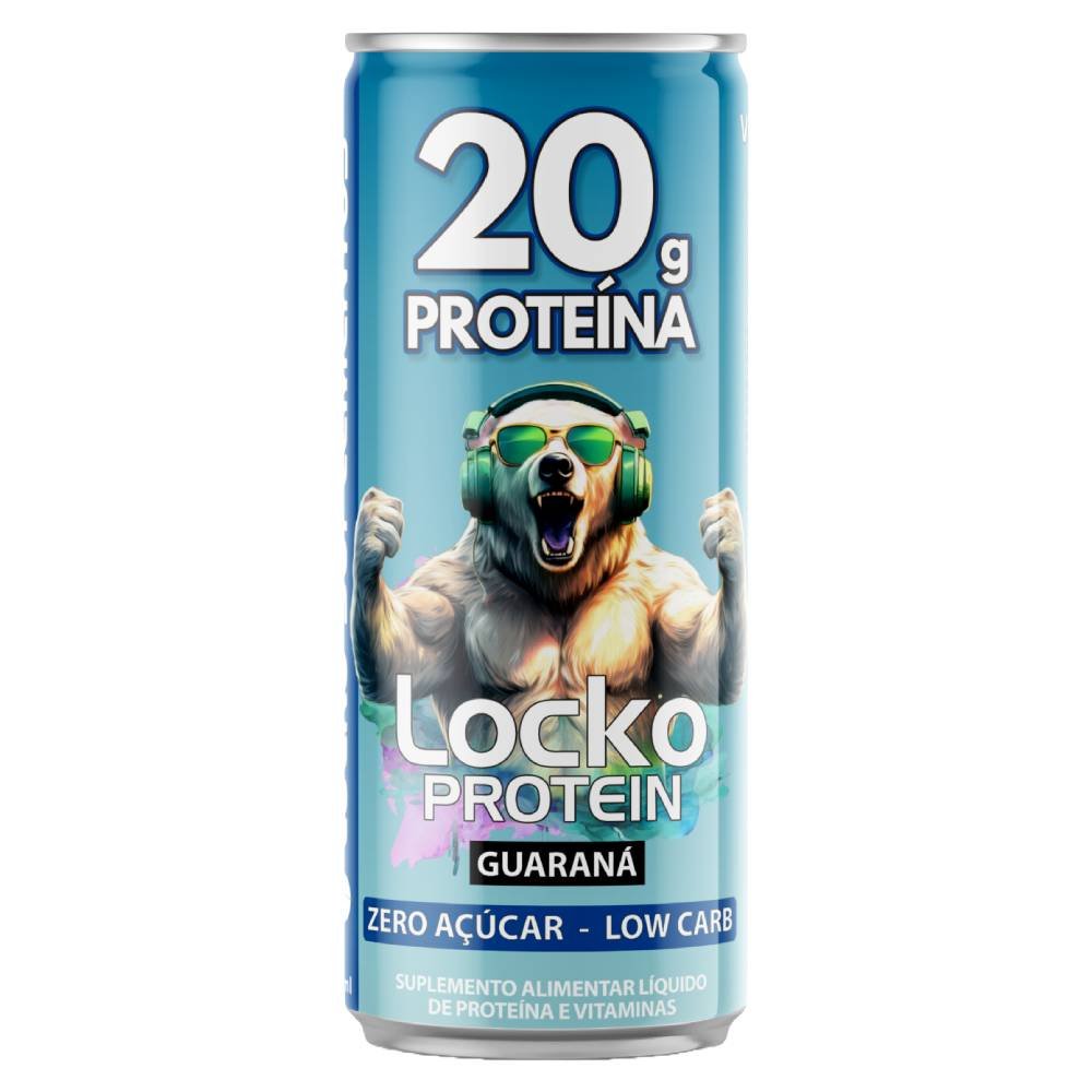 Energético Locko Protein Guaraná Lata 350ml