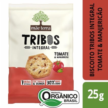 SNACK ORGÂNICO TRIBOS TOMATE  MANJERICÃO MÃE TERRA