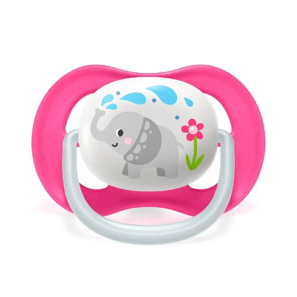 Chupeta Avent Ultra Air Animais 6 A 18 Meses Branco E Rosa 1 Unidade