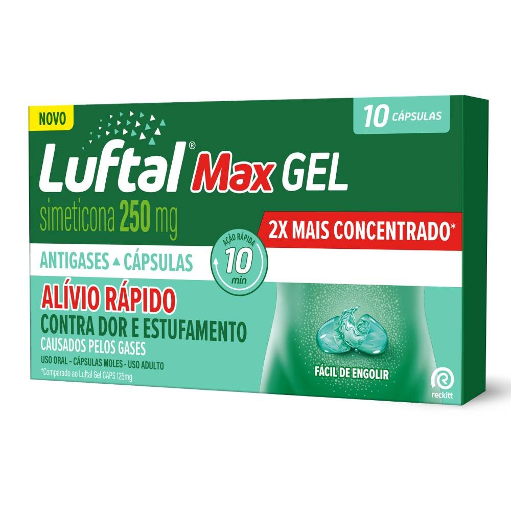 Luftal Max Gel 250mg 10 Cápsulas