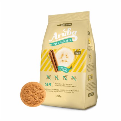 BISCOITO ARUBA ZERO AÇÚCAR BANANA E CANELA