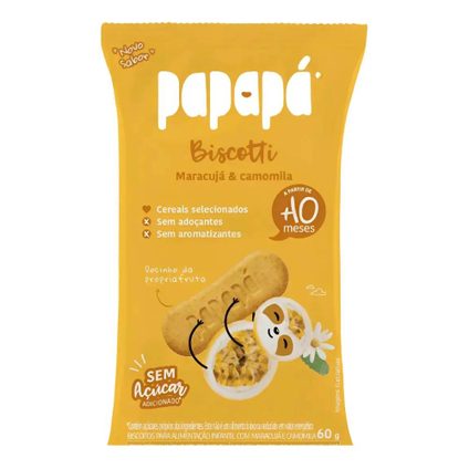 BISCOITO INFANTIL PAPAPÁ MARACUJÁ E CAMOMILA 60G