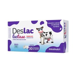 Suplemento Alimentar Deslac Lactase 10.000 U.fcc 30 Comprimidos Mastigáveis