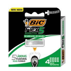 CARGA PARA APARELHO DEPILATÓRIO BIC FLEX 5 SENSITIVE 4 UNIDADES