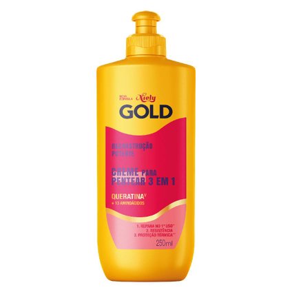 CREME PARA PENTEAR NIELY GOLD RECONSTRUÇÃO QUERATINA 250G
