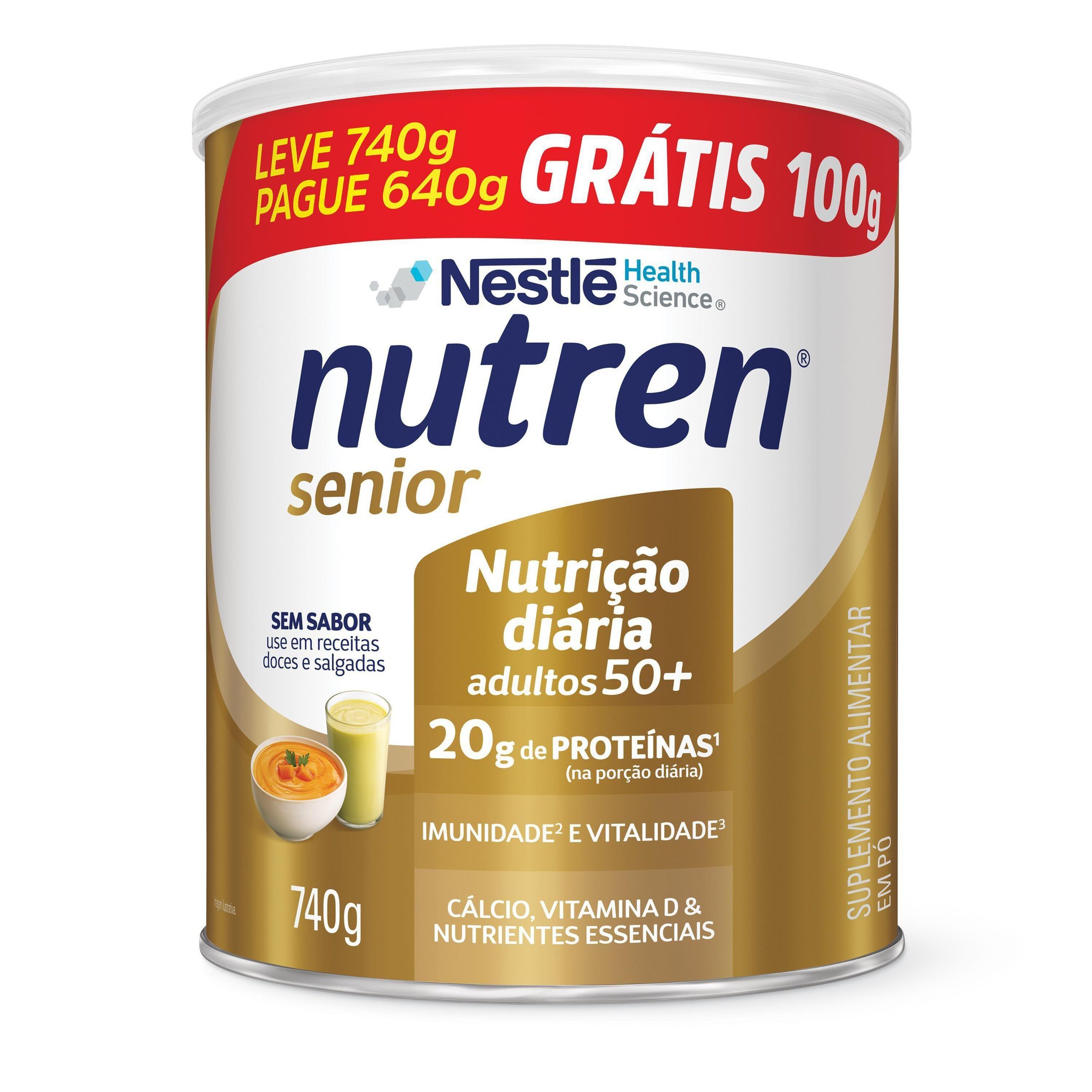 Complemento Alimentar Nutren Senior Sem Sabor 740g