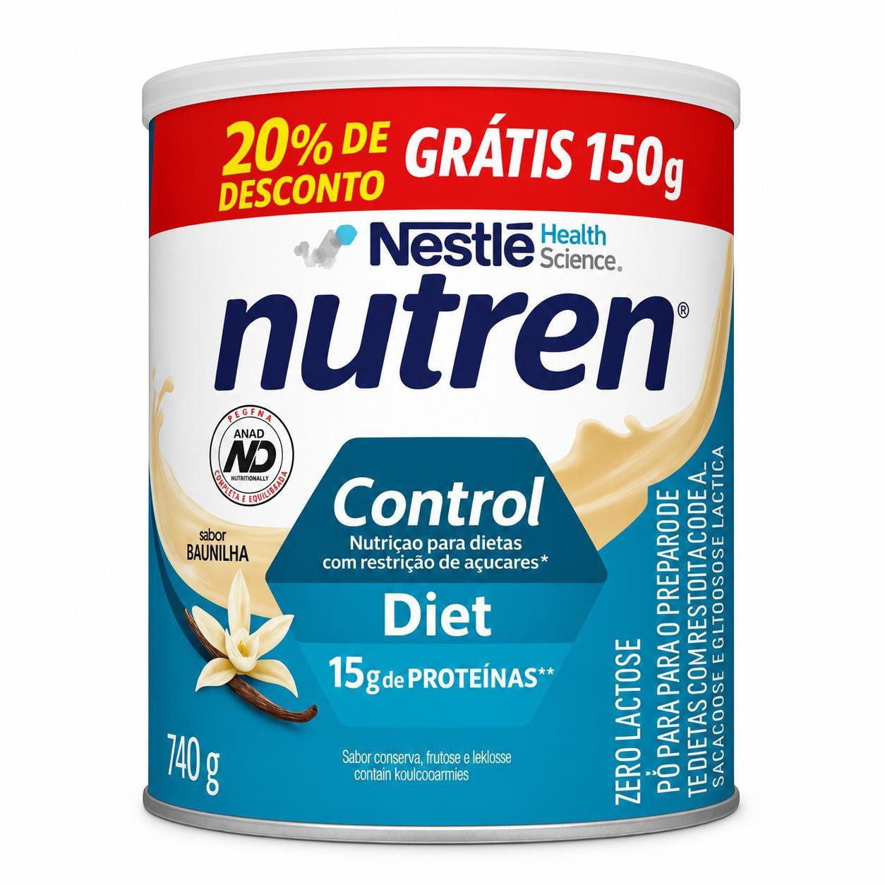 Complemento Alimentar Nutren Control Diet Baunilha 740g