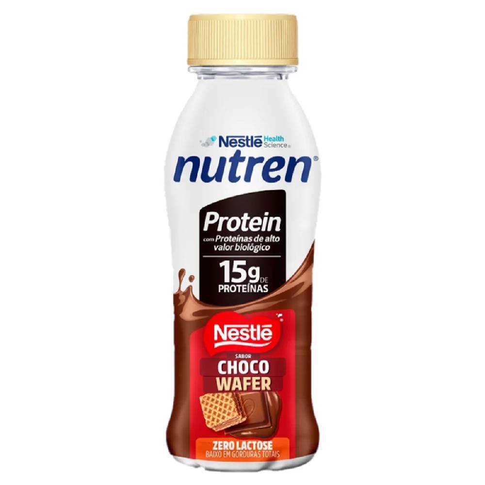 Bebida Láctea Nutren Protein 15g De Proteínas Nestlé Choco Wafer 260ml