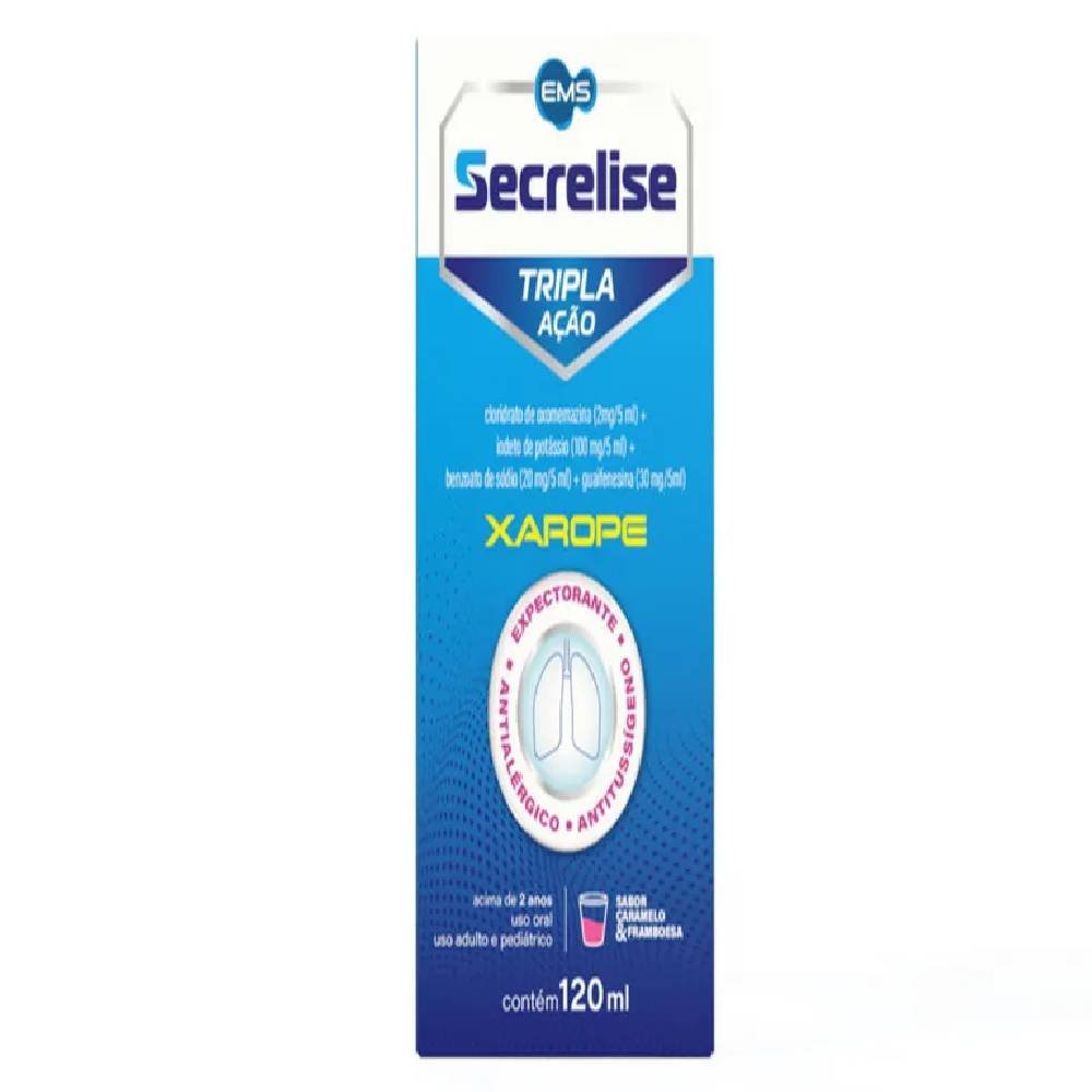 Xarope Secrelise Tripla Ação Sabor Caramelo E Framboesa 120ml
