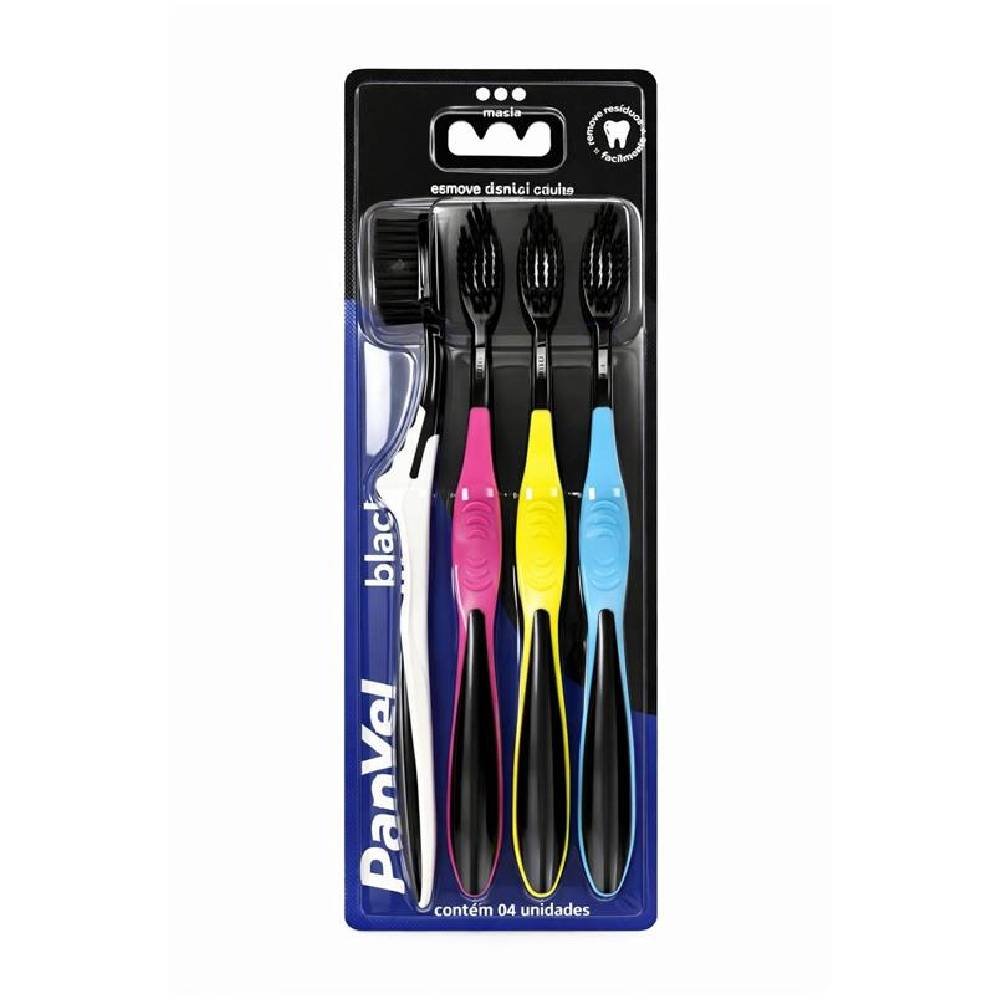 Escova Panvel Oral Black Slimsoft 4 Unidades