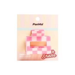 Prendedor Quadriculado Para Cabelo Plástico Panvel Milkshake Estampado