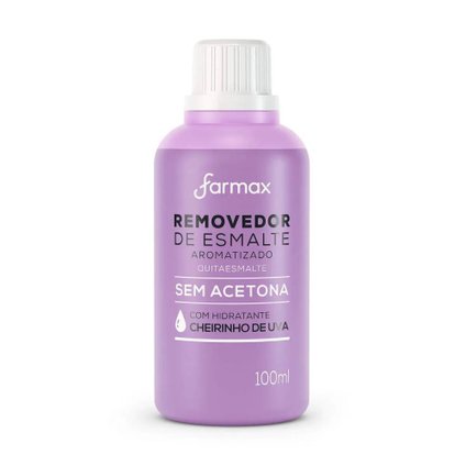 REMOVEDOR DE ESMALTE FARMAX SEM ACETONA UVA 100ML