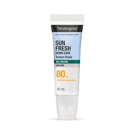 PROTETOR SOLAR FACIAL NEUTROGENA SUN FRESH DERM CARE FLUIDO SEM COR FPS80 40ML