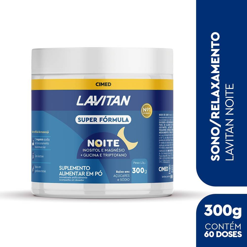 Suplemento Alimentar Em Pó Lavitan Noite Maracujá 300g