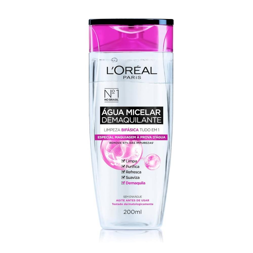 Água Micelar Bifásica L'oréal Paris Solução De Limpeza 5 Em 1 200ml