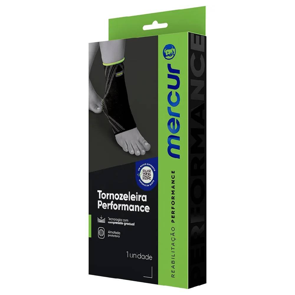 Tornozeleira Mercur Performance Preta Tamanho P