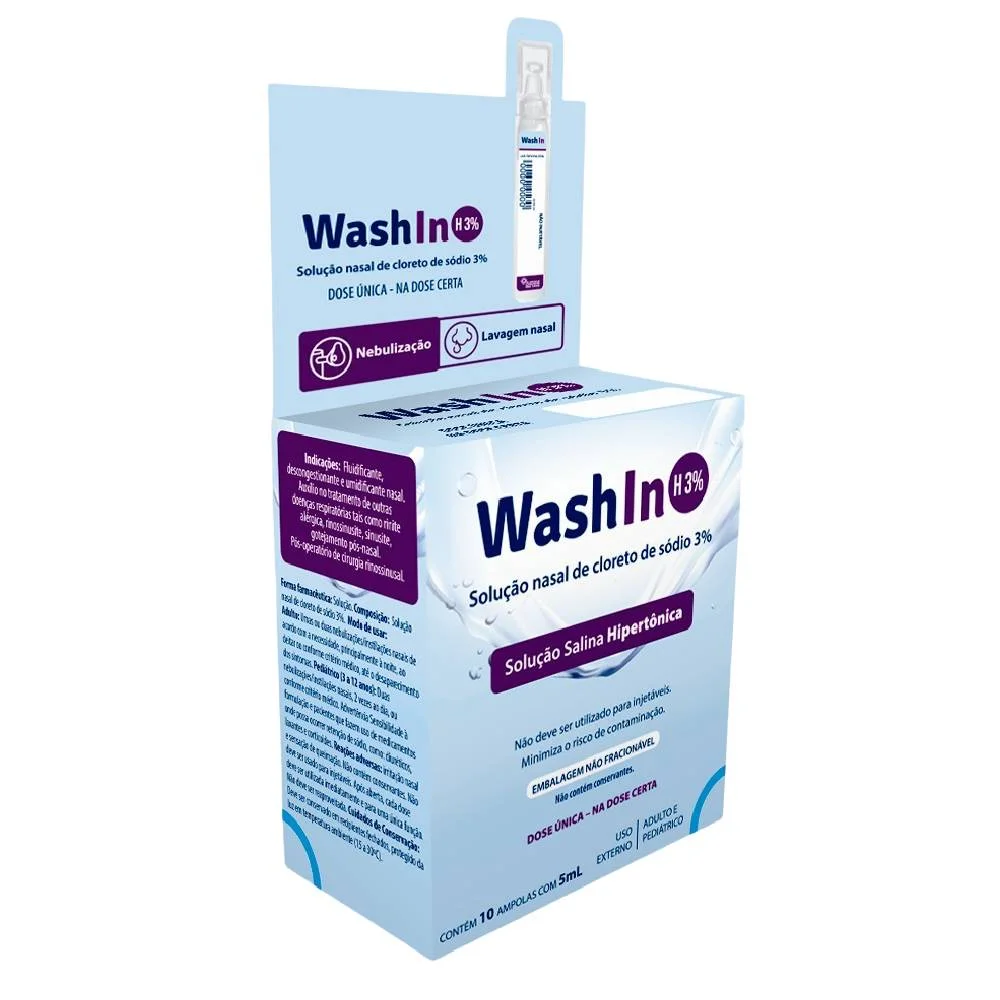 Solução Nasal De Cloreto De Sódio Wash In Adv 3% 5ml