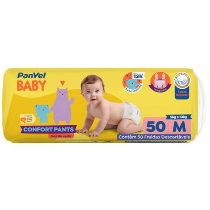 FRALDA ROUPINHA PANVEL BABY PANTS JUMBO M 50 UNIDADES