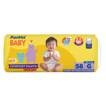 FRALDA ROUPINHA PANVEL BABY PANTS JUMBO G 58 UNIDADES